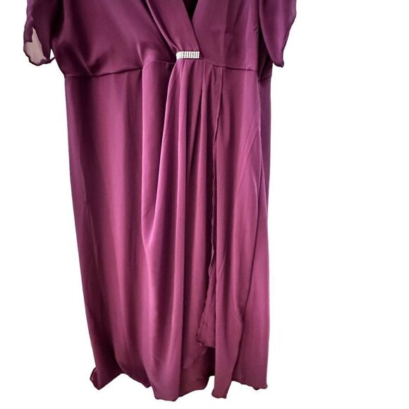 Flycurvy ~ Orchid Plum Formal Dress ~ Flutter Teardrop Sleeve ~ size 4X - Picture 6 of 13